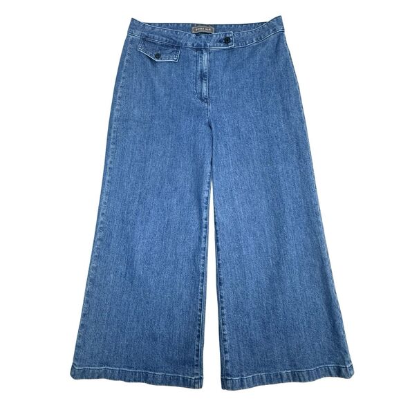 J.CREW Denim - J. Crew Point Sur Wide Leg Crop Blue Jeans Women Sz 14 (32) Denim Fair Trade